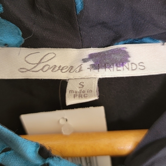 NWT Lovers + Friends | Blue & Black Blossom Halter Mini Dress Size Small - Picture 5 of 7